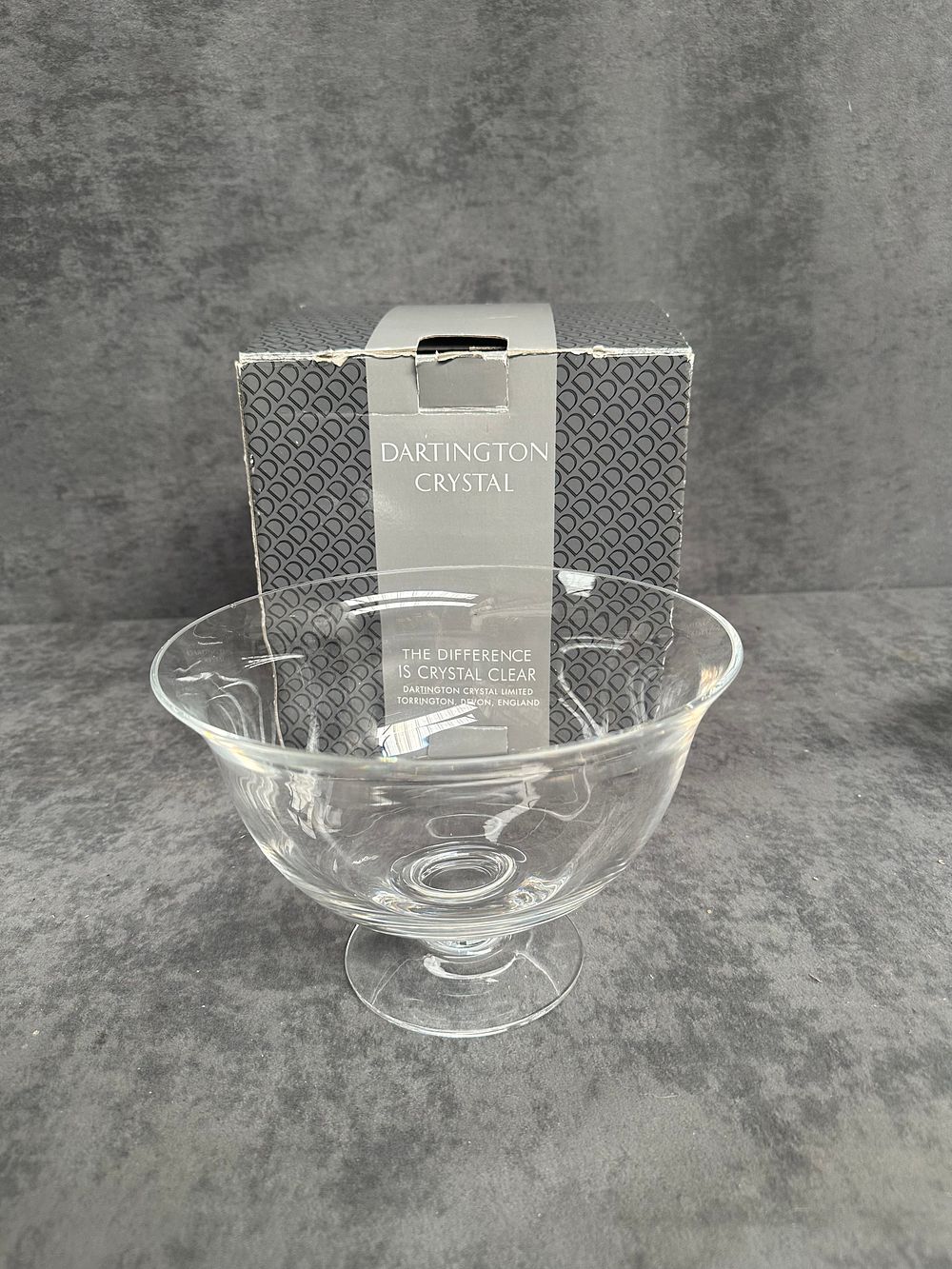Lot 422: A Dartington Crystal Short Stemmed Glass with Original Box