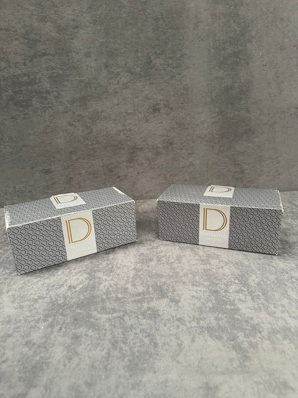 Lot 426: A Set of Four Dartington Crystal Pedestal Dessert Dishes in Original Boxes
