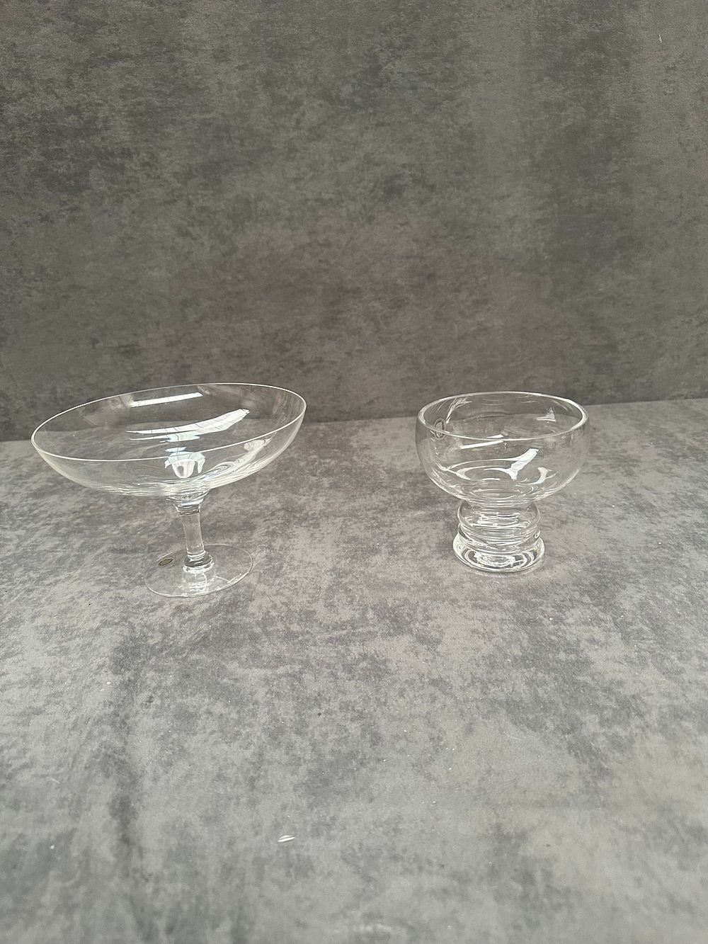 Lot 428: Two Pieces of Clear Glassware Including a Comport and a Stemmed Cup