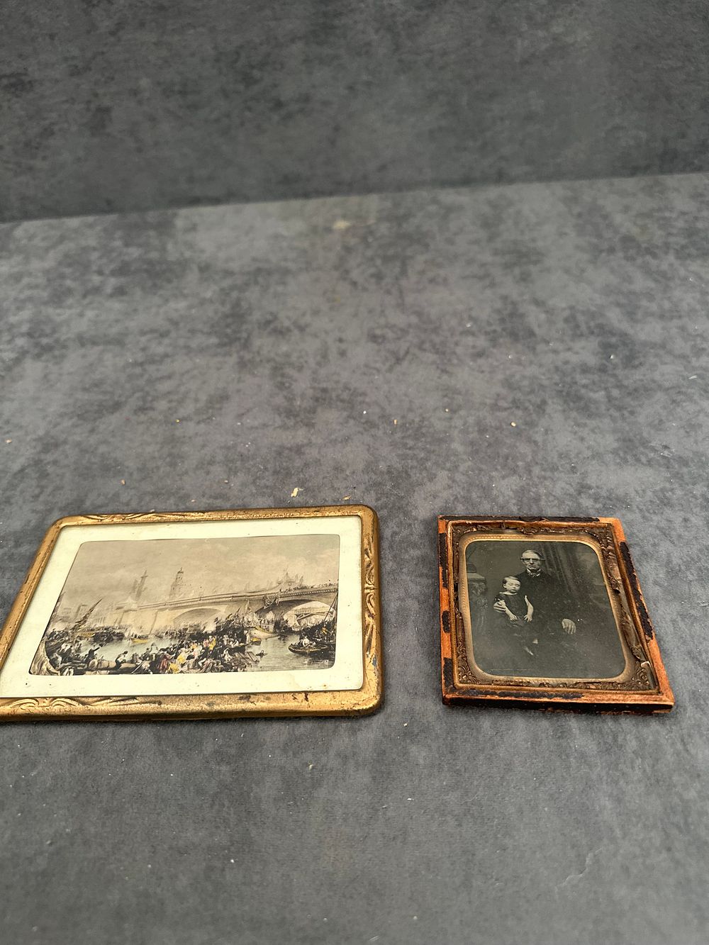 Lot 497: Two 19th Century Photographs Comprising a Cased Daguerreotype and a Framed Venetian Scene
