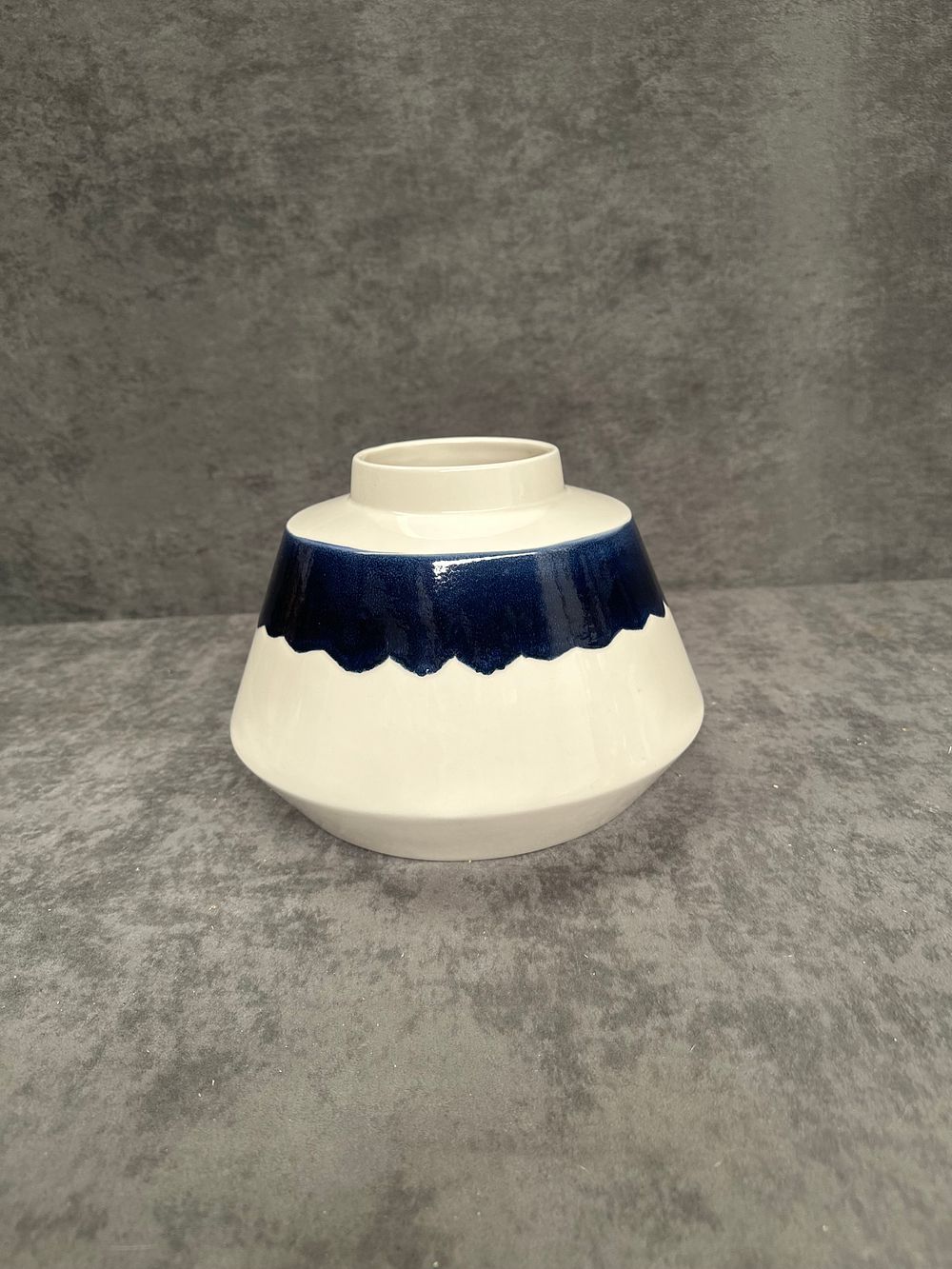 Lot 445: Contemporary Blue and White Glazed Ceramic Vase