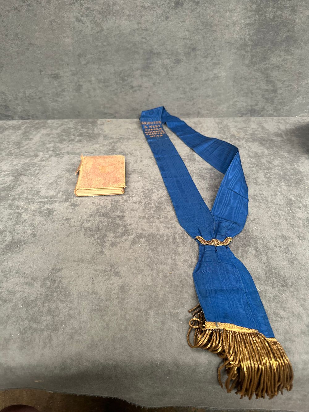 Lot 500: Brighton & West Sussex Knights Chapter No. 42 Ceremonial Sash and 1869 Edition of Rokeby by Sir Walter Scott
