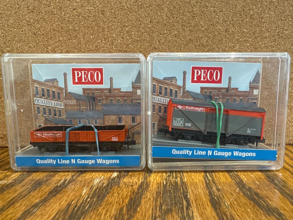 Lot 185: A Pair of PECO Quality Line N Gauge Railfreight Wagons