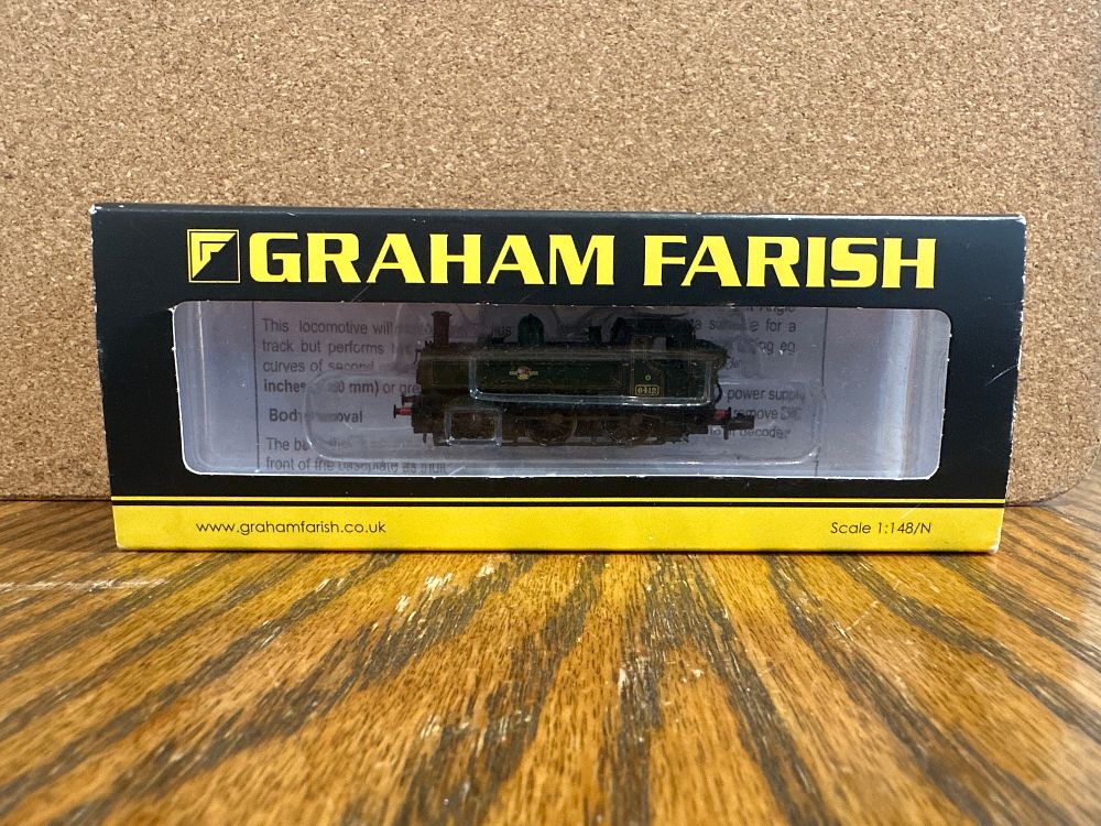 Lot 189: Graham Farish N Gauge Class 64XX Pannier Tank 6412 BR Lined Green Late Crest