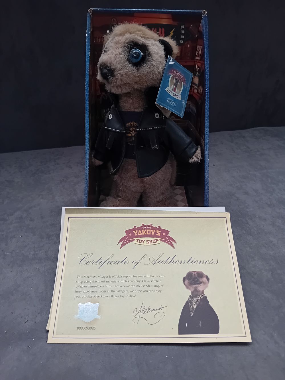 Lot 253: Compare the Meerkat Plush collectable Vassily with certificate...