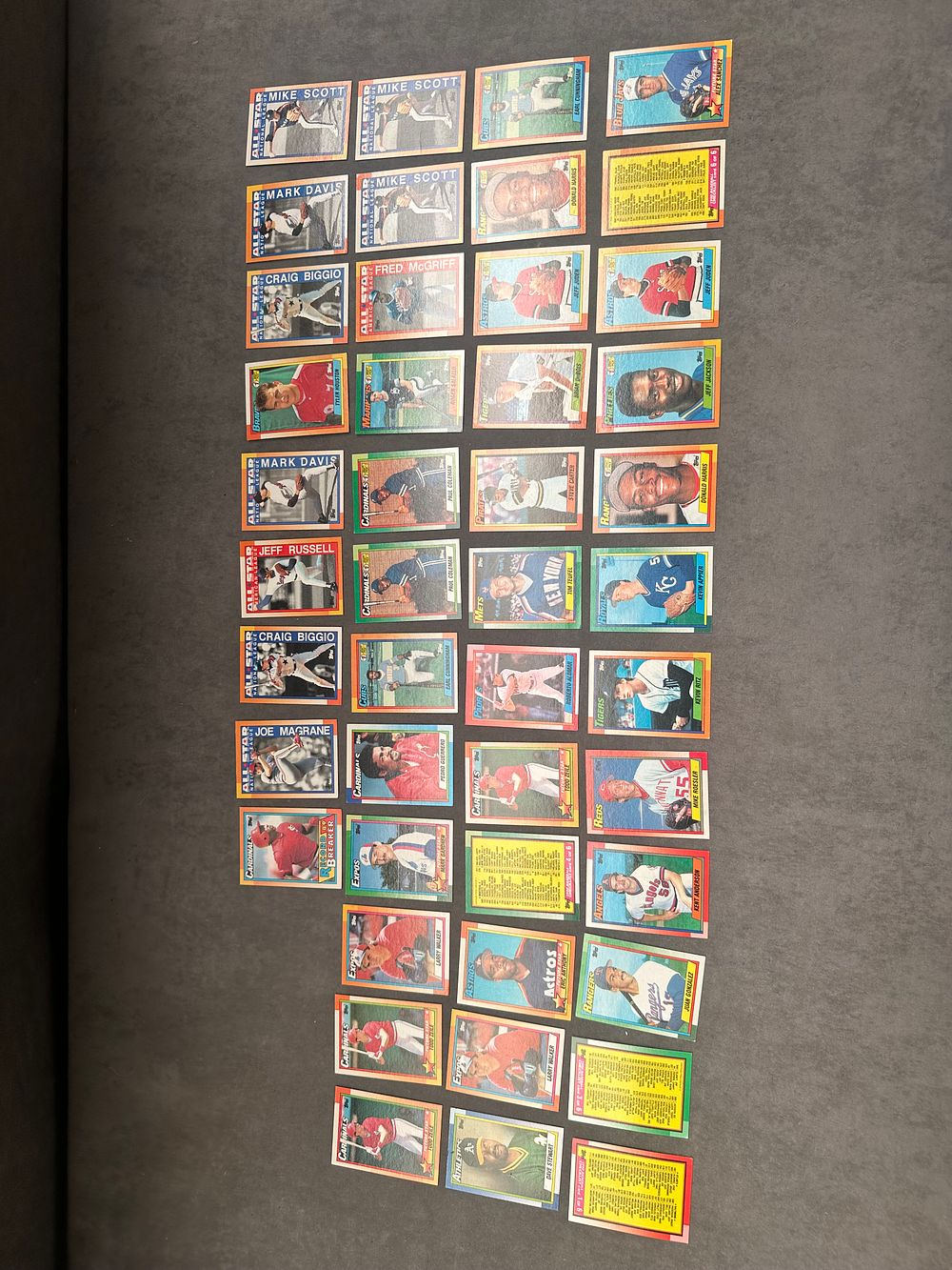 Lot 267: A Collection of 1990 Topps Baseball Trading Cards Including Rookie Cards and All Stars