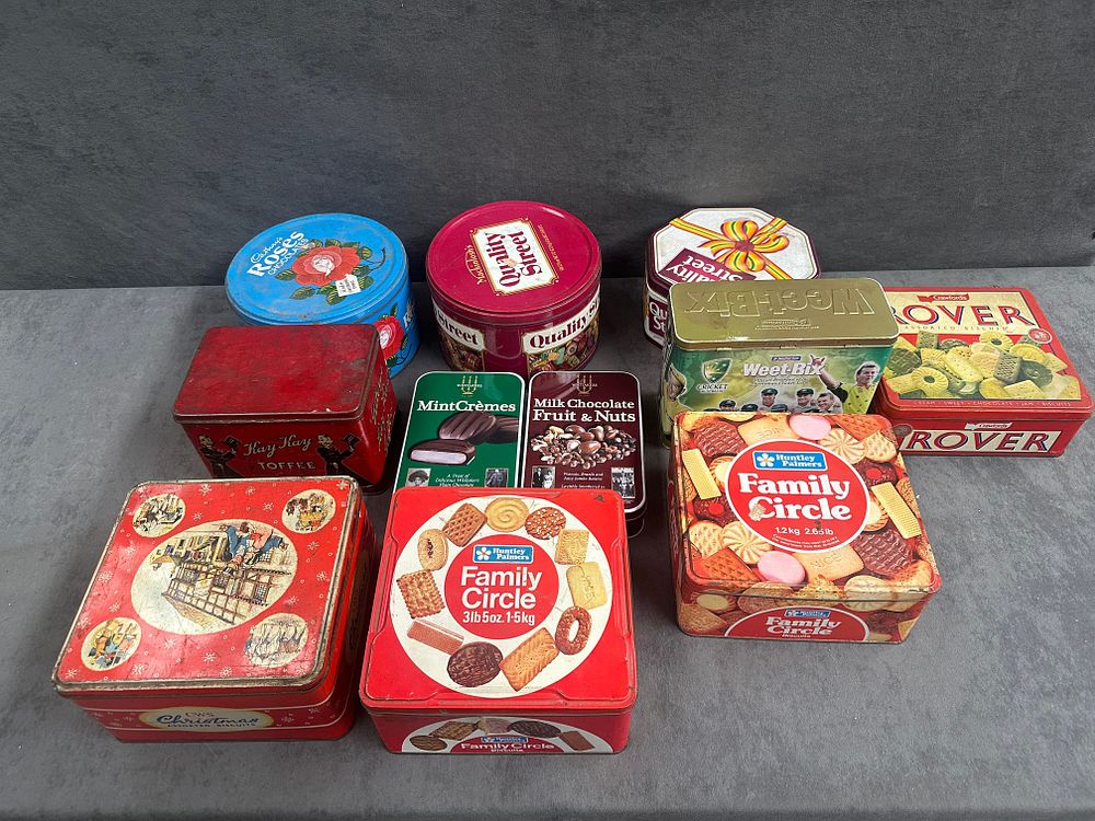 Lot 588: A Collection of Vintage Lithographed Advertising Tins