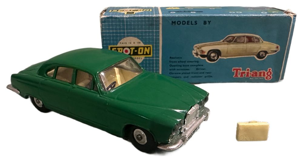 Lot 100: Boxed Tri-ang Spot-On 218 Jaguar Mk. 10 with Luggage and Ephemera