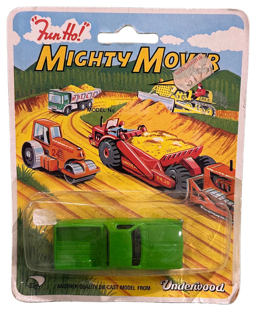 Lot 111: Vintage Fun Ho! Mighty Mover Underwood Die-Cast Utility Vehicle in Original Blister Pack