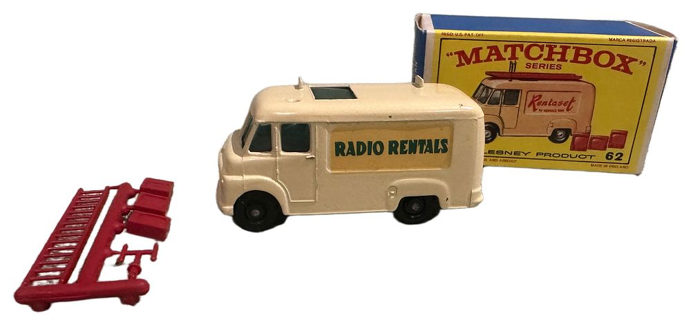 Lot 115: Lesney Matchbox Series No. 62 TV Service Van with Accessories and Box