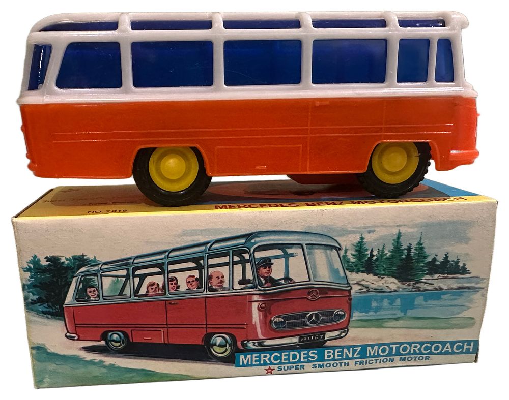Lot 120: Mercedes Benz Motorcoach Friction Powered Plastic Toy with Original Box