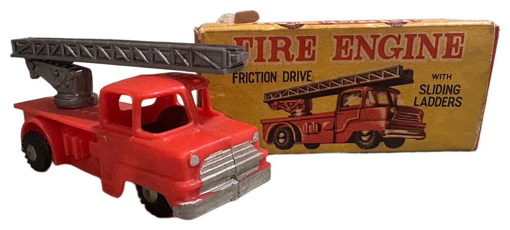 Lot 121: A Vintage Friction Drive Fire Engine No. 1001 and Original Box