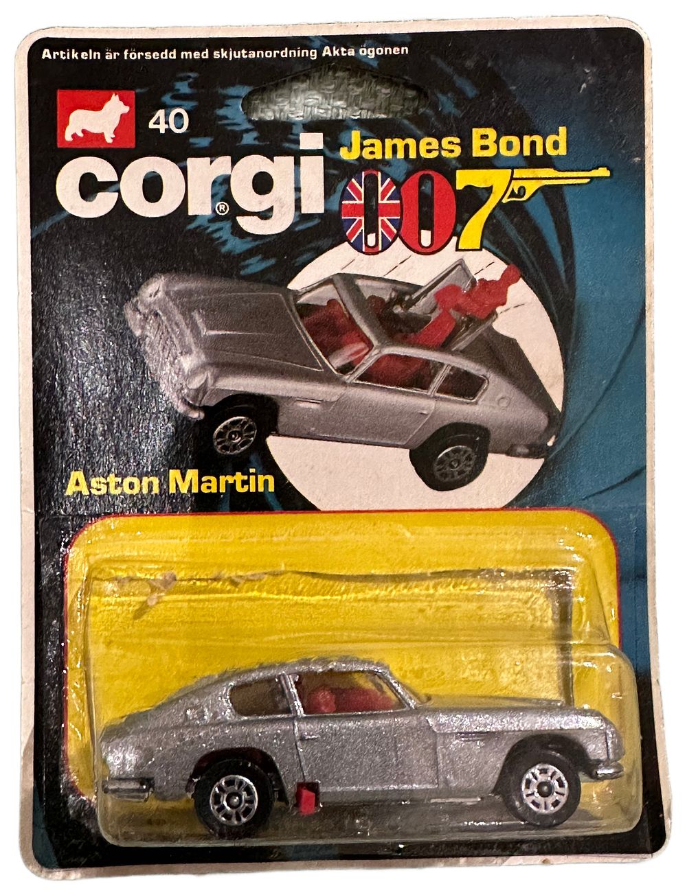 Lot 131: Corgi Junior 40 James Bond 007 Aston Martin Die-cast Model in Sealed Blister Pack