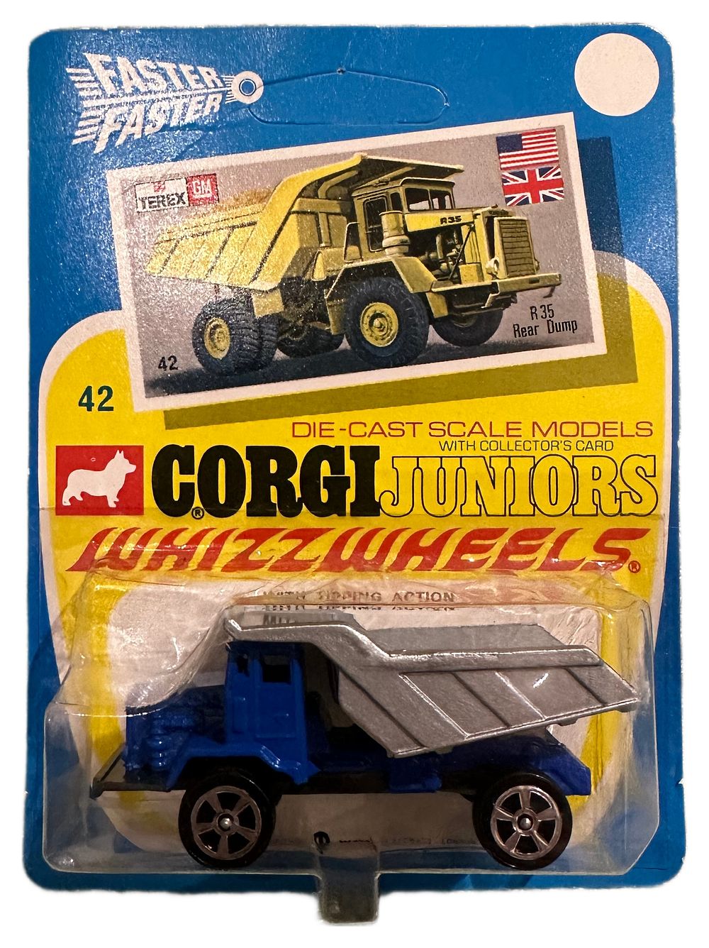 Lot 133: Corgi Juniors Whizzwheels No 42 Terex R35 Rear Dump Truck in Original Blister Pack