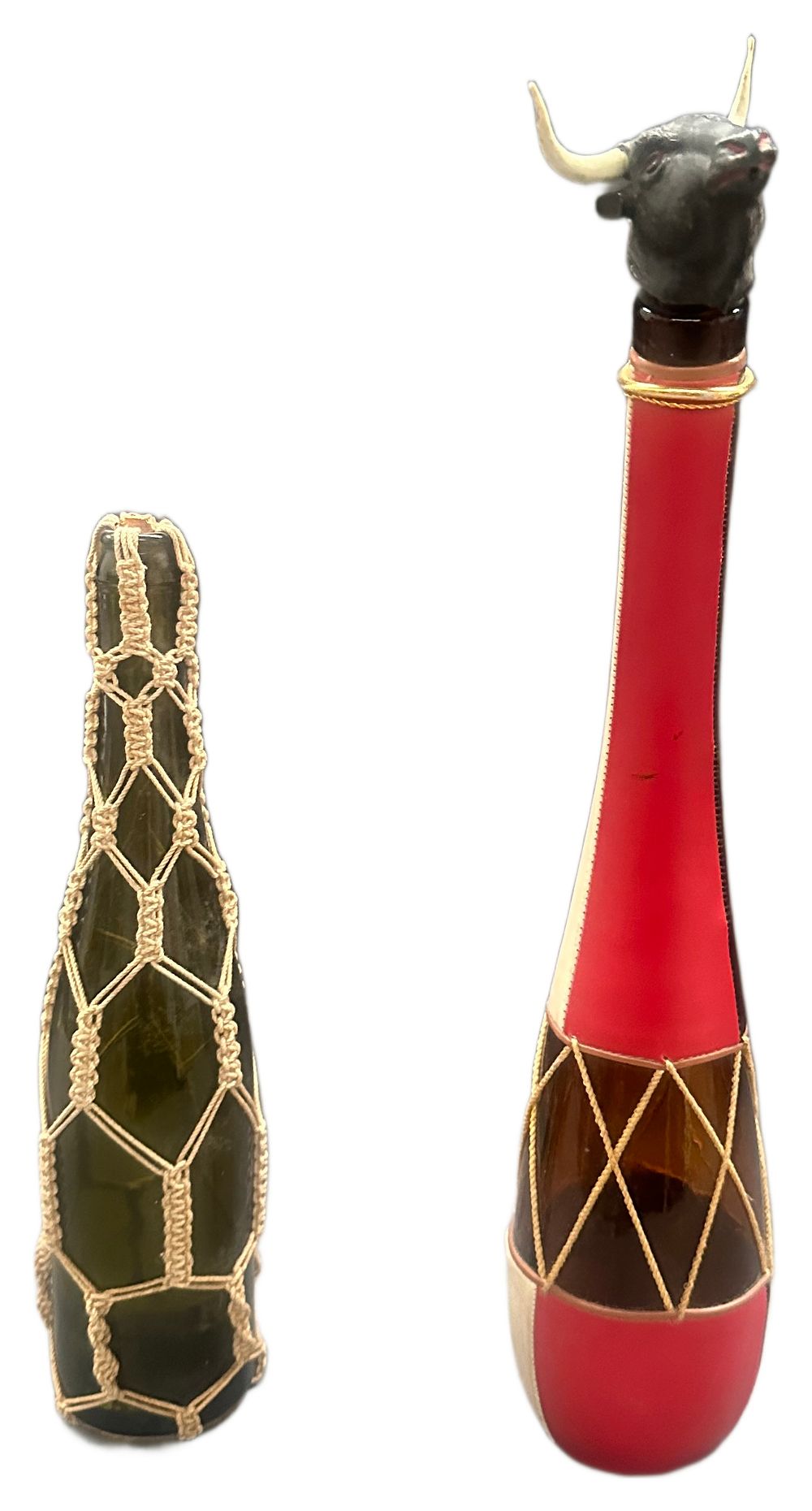 Lot 652: Two Spanish Vintage Decorative Glass Bottles