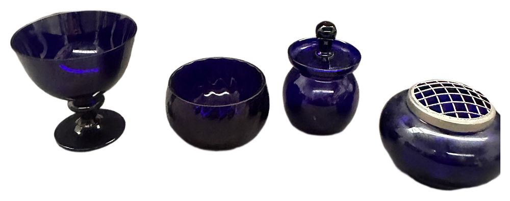 Lot 655: A Group of Cobalt Blue Glass Tablewares
