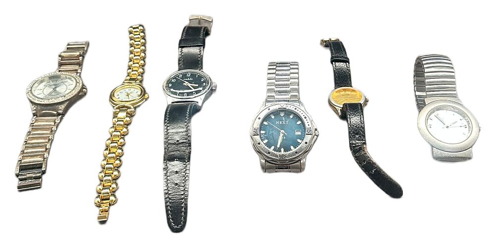 Lot 636: An Assortment of Six Mixed Wristwatches Including Ruhla and Next