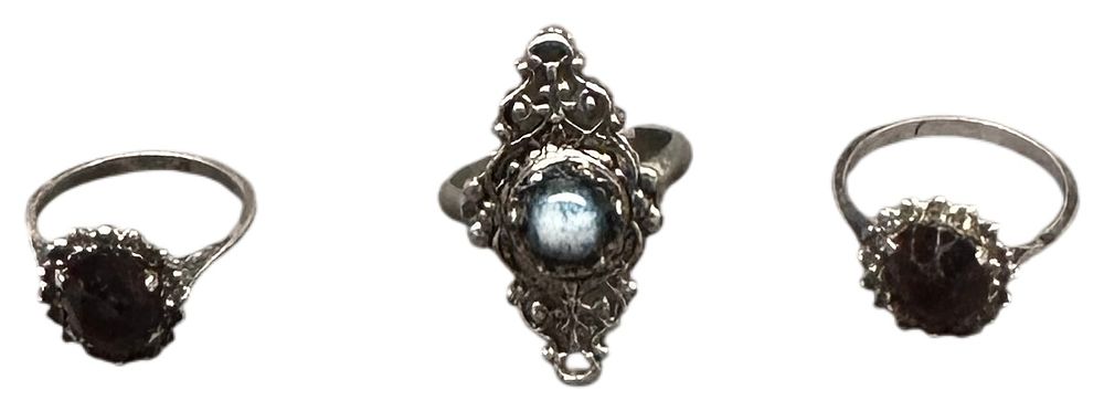 Lot 644: A Trio of Gothic Revival Style Costume Rings