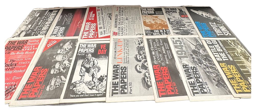 Lot 23: A Group of Vintage The War Papers Weekly Magazine Collection Parts 46 to 59