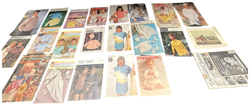 Lot 26: A Collection of Vintage British Knitting Patterns and a Diamond Jubilee Commemorative Magazine