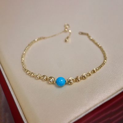 18K Cat's Eye Meisong Bracelet. 18K cat's eye pine bracelet, total length 15+3cm, pine beads