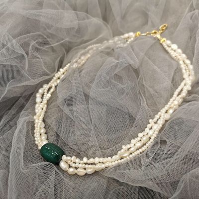 Green Agate Pearl Necklace Freight: 1.International Freight: Foreign shipping charges are