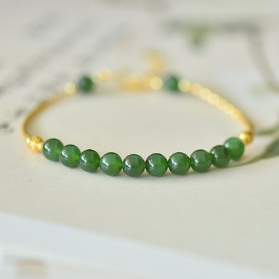Hetian Jade Jasper Silver Bead Bracelet Freight: 1.International Freight: Foreign shipping