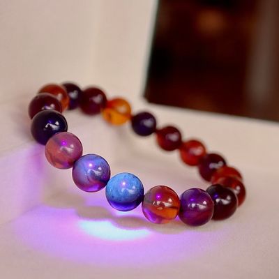 Natural Burmese amber bracelet. Natural Burmese amber multi-treasure bracelet 11mm with Burmese