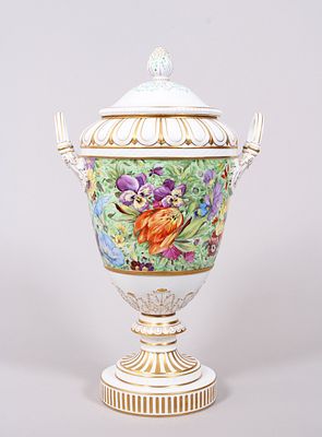 Large lidded vase, so-called Weimar style, KPM-Berlin, circa 1921 Porcelain, polychrome and 