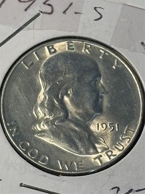 1951 S Ben Franklin Half Dollar