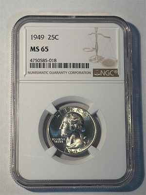 NGC MS65 1949 Washington Quarter