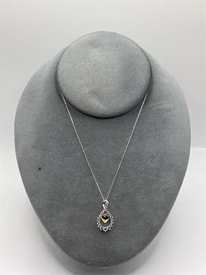 Sterling Necklace with Heart Pendant. 18 inches (adjustable)2.3 gramsPendant marked "LA CN"
