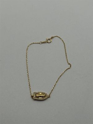 Sterling Gold-tone Catholic Bracelet. 7.5 inches 1.3 gramsMarked "BSI"