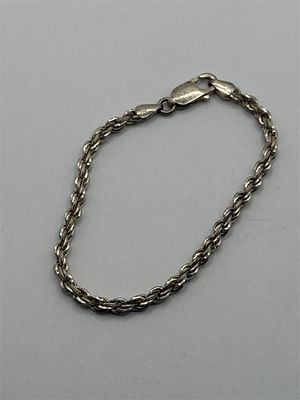 Sterling Rope Bracelet. 7.5 inches8.7 gramsMarked "Italy"