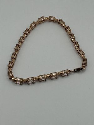 Sterling Gold-tone Bracelet with Clear Stones. 7.5 inches8.2 grams