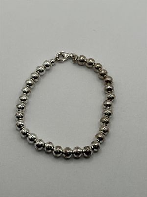 Sterling Bead Bracelet. 7.5 inches5.5 gramsMarked "Italy"