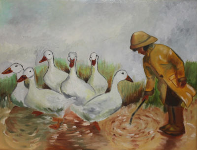 לא ידוע - דמויות. שמן על קרטון 51x43