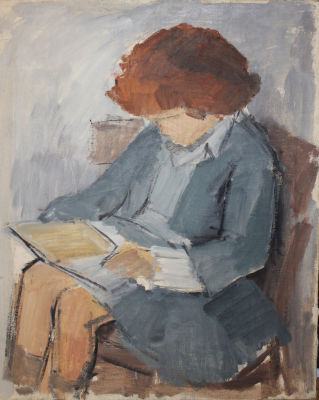 לא ידוע - דמויות. שמן על בד 50x63