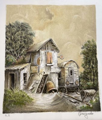 Jacob Nowogroder - House. Jacob Nowogroder, House, lithography, 34X32 cm, signature.