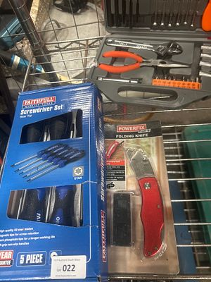 A Trio of Tool Sets including Faithfull Star Tip Screwdrivers and Powerfix Folding Utility Knife. 
