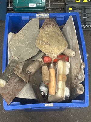 A Collection of Assorted Masonry, Plastering, and Tiling Hand Tools. This lot comprises a 