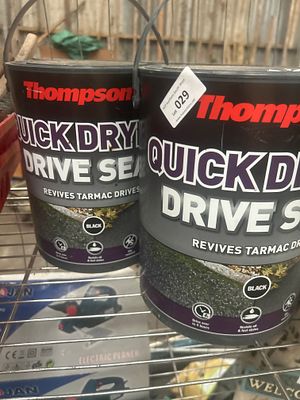 A Pair of Thompson's Quick Drying Drive Seal, Black. This lot comprises two cans of Thompson's 