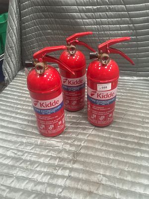 Three Kidde 1kg ABC Powder Fire Extinguishers. This lot consists of three Kidde 1kg ABC 