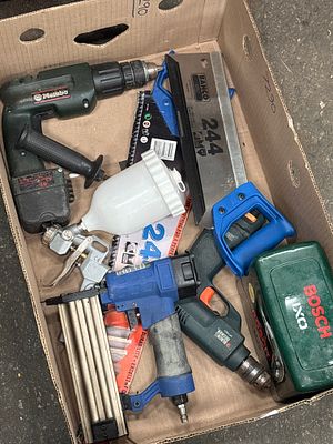 A Collection of Workshop Power Tools and Hand Tools including Bosch, Metabo and Bahco. An 