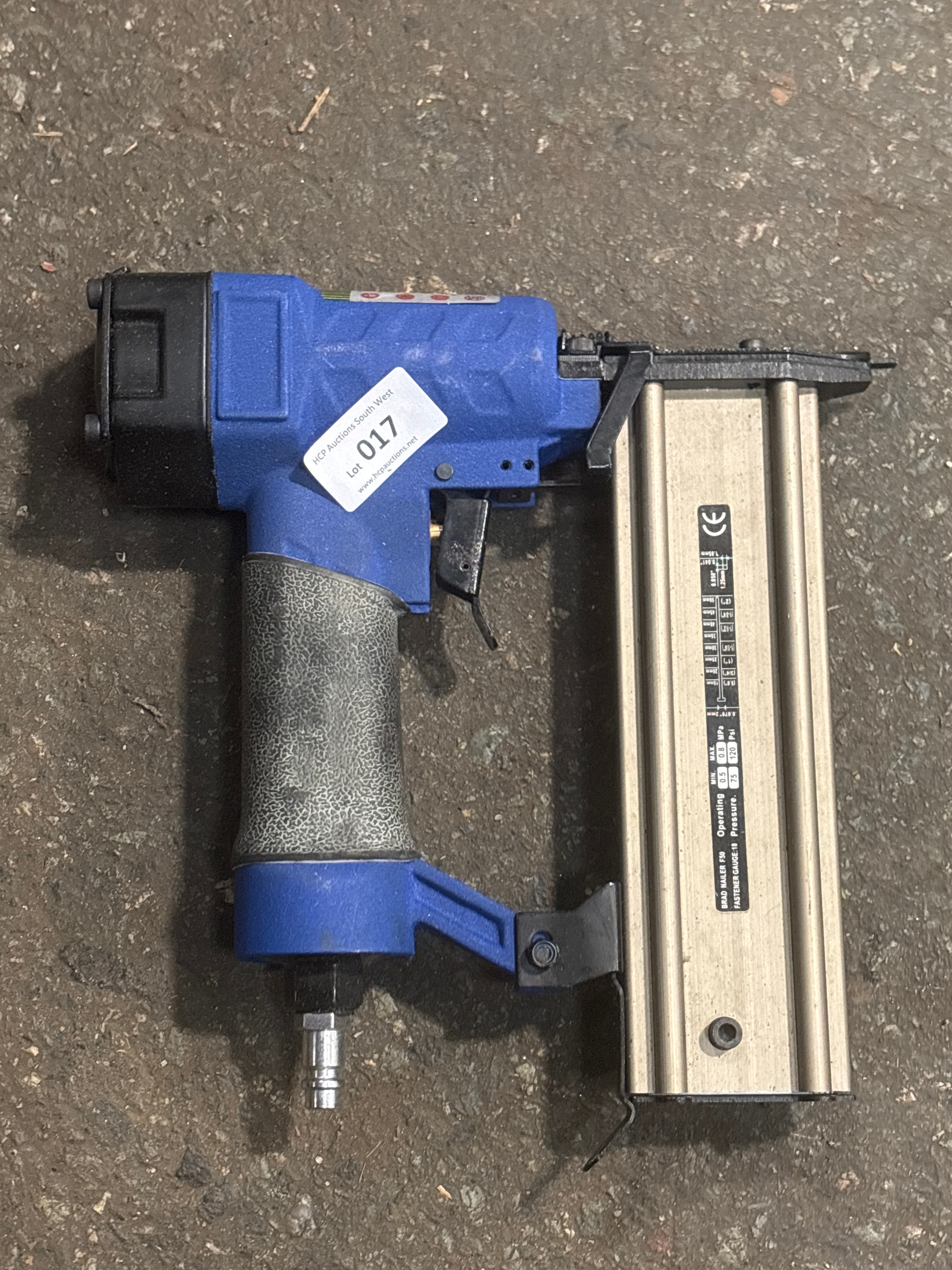 Vintage F50 18-Gauge Metal Pneumatic Brad Nailer