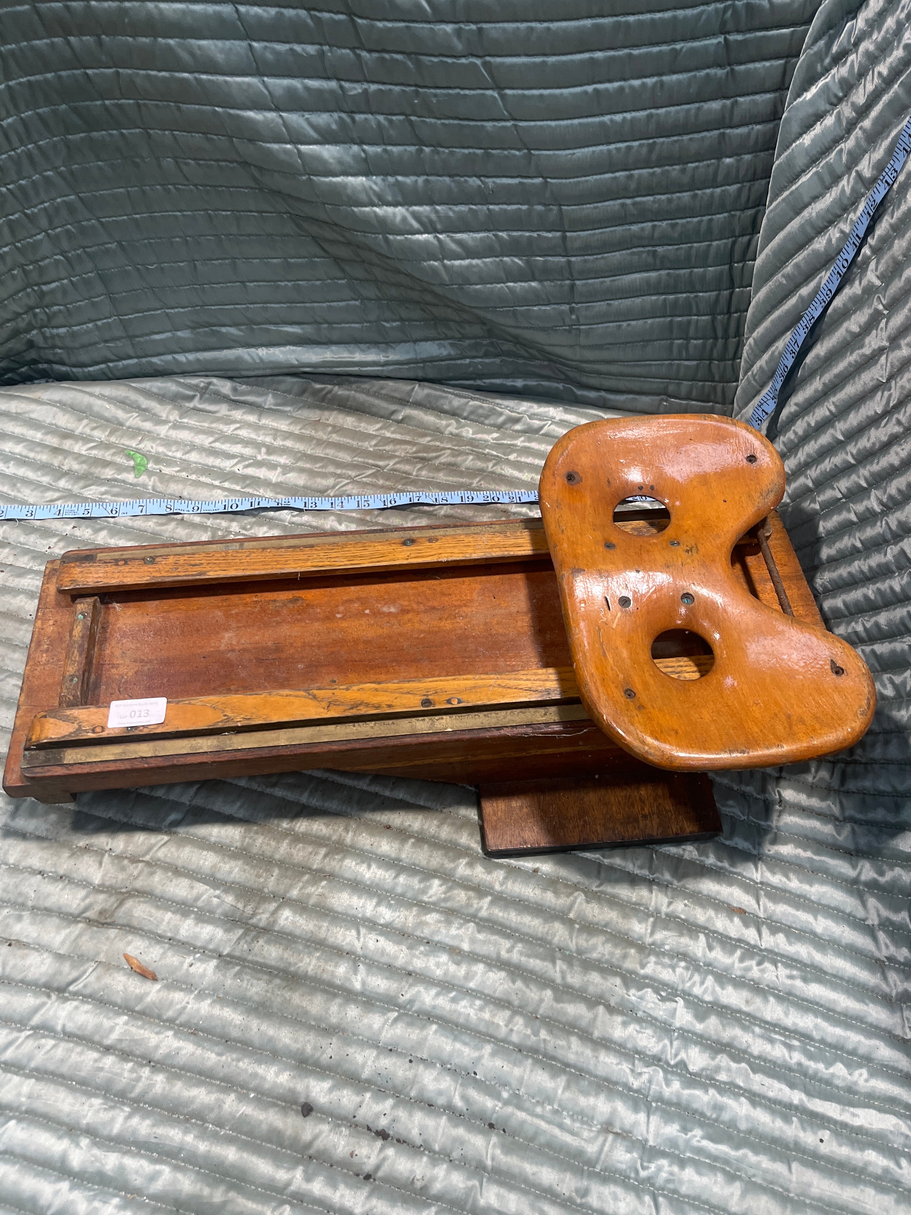 A Vintage Mahogany and Brass Rowing Scull Sliding Seat Assembly