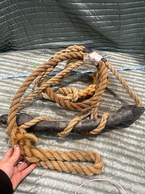 A Twelve Foot Section of Heavy Duty Three Strand Natural Fibre Rope. A twelve foot section of 