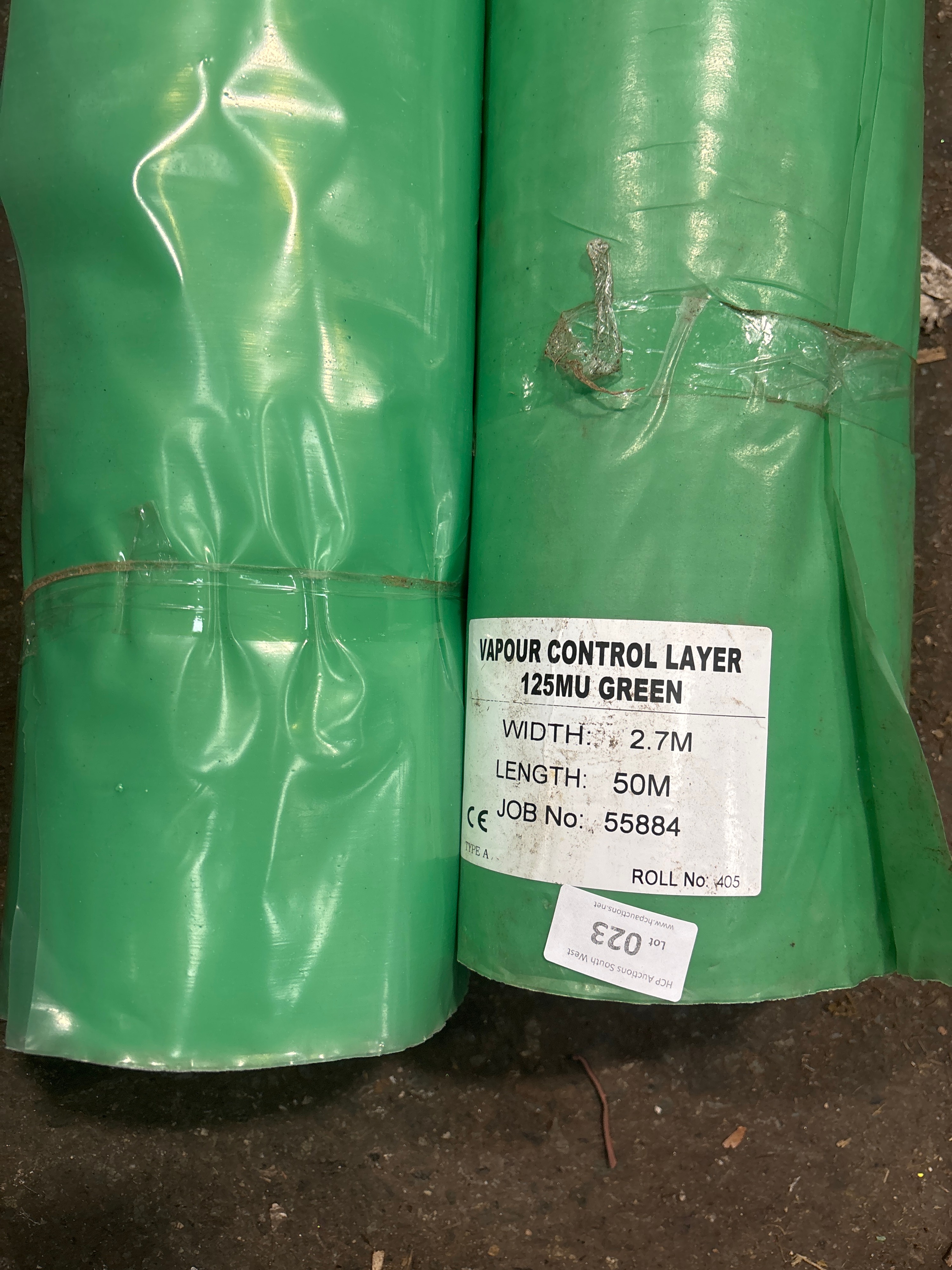 A Pair of Rolls of Green Polythene Vapour Control Layer