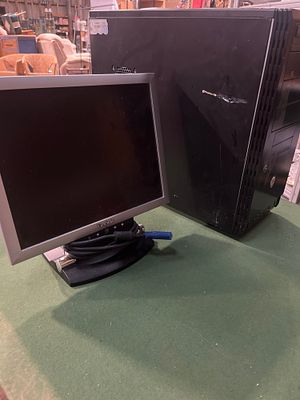 A Custom Built PC Tower and a ViewSonic VE510s LCD Monitor. A custom built PC tower and a 