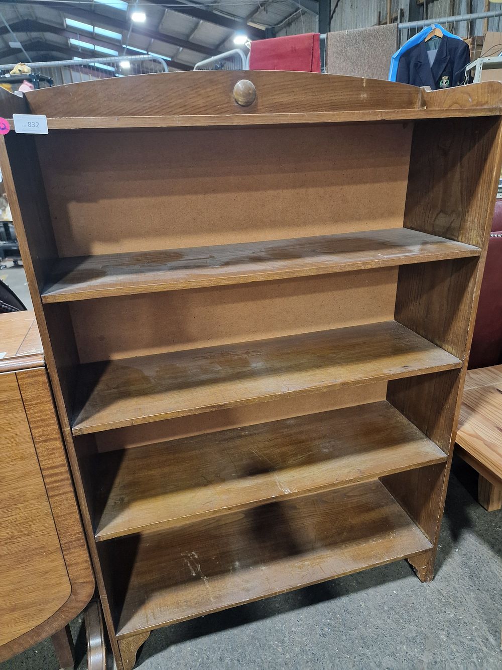 Lot 832: Mid-20th Century Oak Tiered Music / Magazine Rack